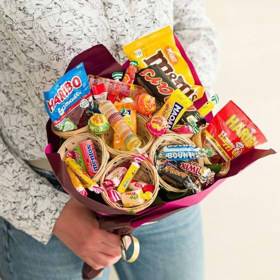 Bouquet de bonbons colorés – Cadeau gourmand original